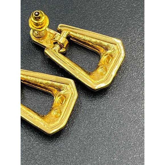 SWAROVSKI SAL Genuine Crystal Black Enamel Pierced Dangle Earrings DoorKnocker - Picture 7 of 8